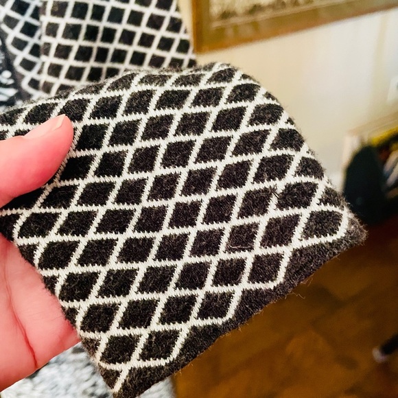 Belldini draped open front cardigan long sleeve cotton blend SZ M black white - Picture 6 of 9